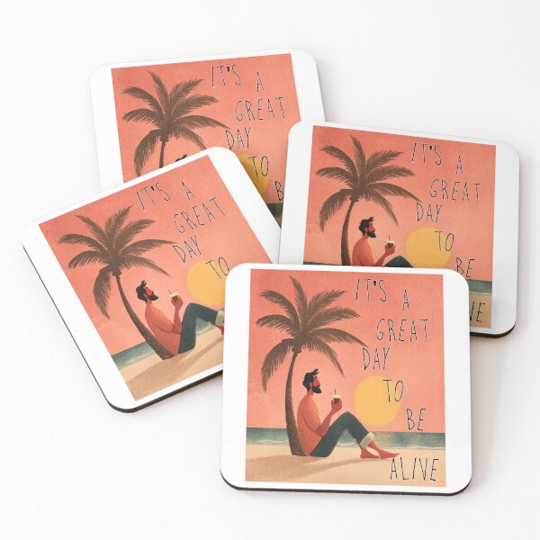 Item preview, It’s a Great Day to Be Alive – Sunset Beach Positivity Art designed and sold by Ignorant-Artist.