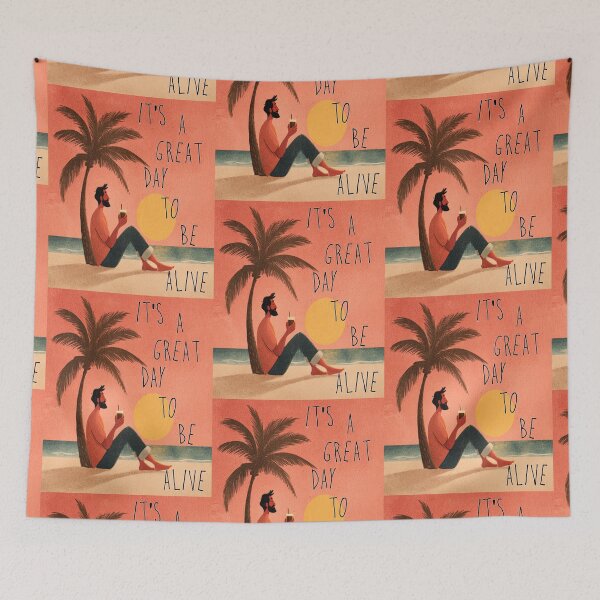 Item preview, It’s a Great Day to Be Alive – Sunset Beach Positivity Art designed and sold by Ignorant-Artist.