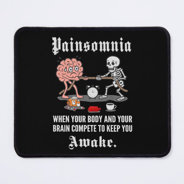 Item preview, Insomnia Tug-of-War – Brain vs Pain Cartoon designed and sold by Designs by Jesabee.