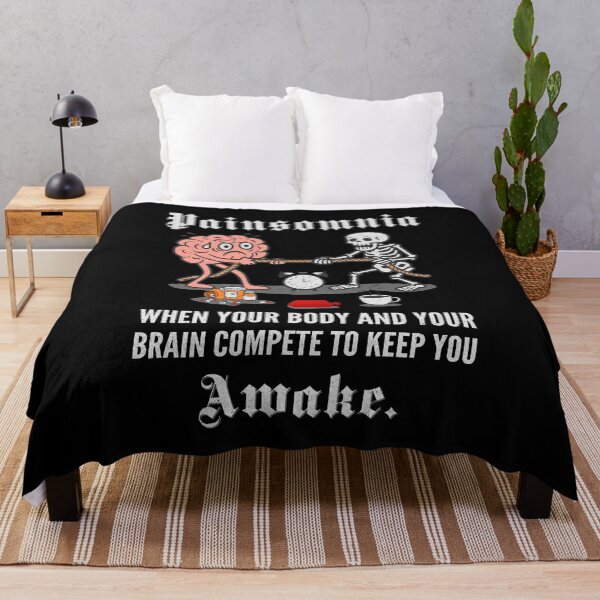 Item preview, Insomnia Tug-of-War – Brain vs Pain Cartoon designed and sold by Jesabee Designs.