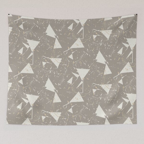 Item preview, Warm Neutral Triangles Warm Gray Linen designed and sold by Kreativa1.