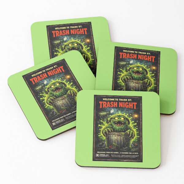 Item preview, Trash Night Retro Horror Monster Movie Poster Parody Shirt designed and sold by GhostDawgs.
