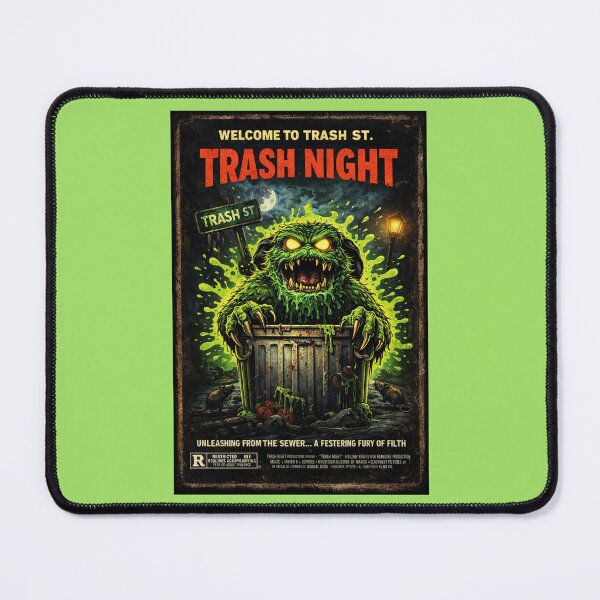 Item preview, Trash Night Retro Horror Monster Movie Poster Parody Shirt designed and sold by GhostDawgs.