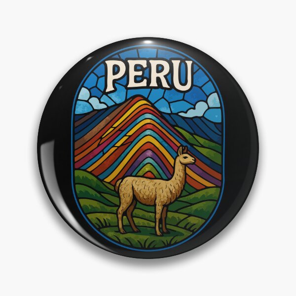 Item preview, Vinicunca Peru Llama Stained Glass Art Travel designed and sold by TomFrontierArt.