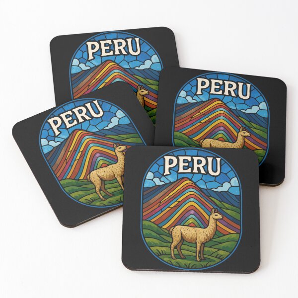Item preview, Vinicunca Peru Llama Stained Glass Art Travel designed and sold by TomFrontierArt.