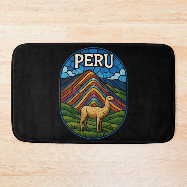 Item preview, Vinicunca Peru Llama Stained Glass Art Travel designed and sold by TomFrontierArt.