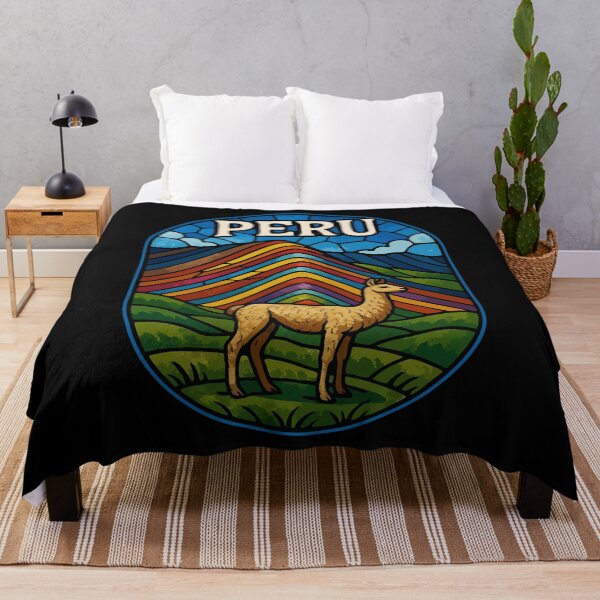 Item preview, Vinicunca Peru Llama Stained Glass Art Travel designed and sold by TomFrontierArt.