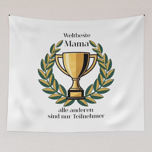 Item preview, World's Best Mom - Winner's Trophy Design | Mother's Day Gift | Trophy & Laurel Wreath Illustration designed and sold by CoolContent Factory.