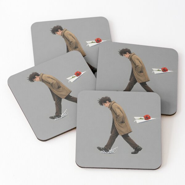 Item preview, Sad Man with Poppy Flower – Melancholic Aesthetic Sticker designed and sold by OBL Stories.