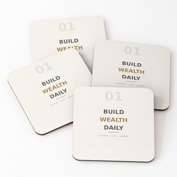 Item preview, Build Wealth Daily Motivational Quote Graphic designed and sold by SmartLifeCo.