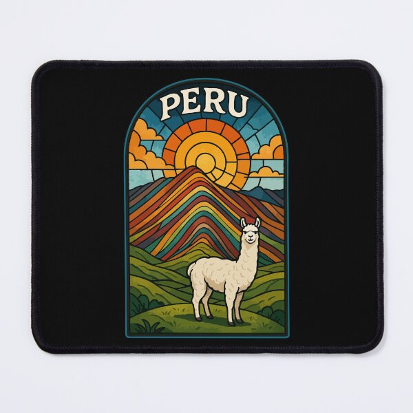 Item preview, Vinicunca Peru Llama Stained Glass Travel designed and sold by TomFrontierArt.