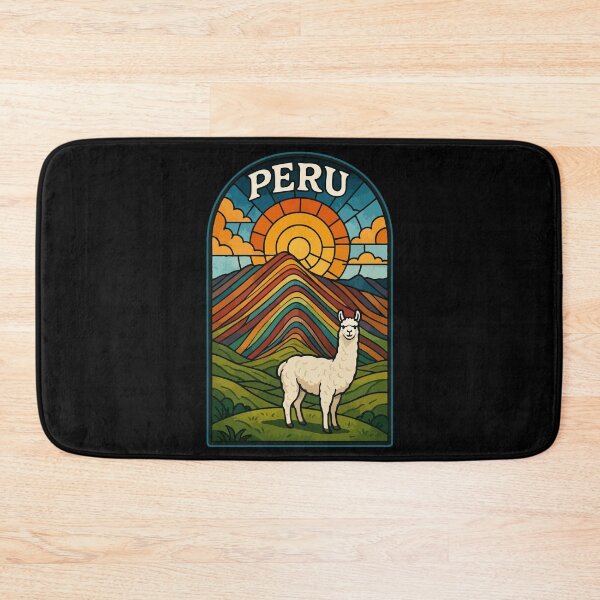 Item preview, Vinicunca Peru Llama Stained Glass Travel designed and sold by TomFrontierArt.