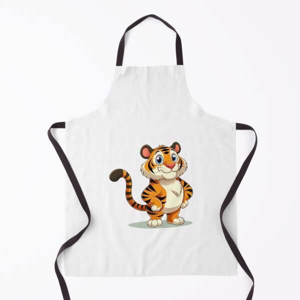 Item preview, Cute cartoon tiger character with big blue eyes and a friendly smile, perfect for children's media. designed and sold by cave-canvas.