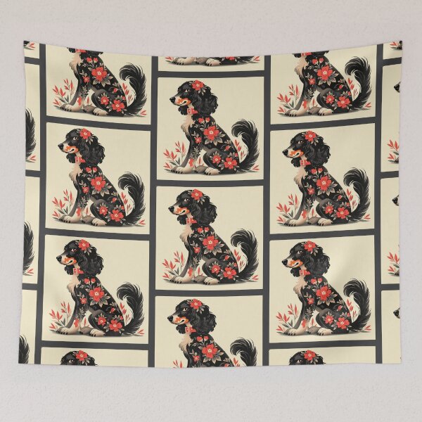 Item preview, Sailor Jerry poodle puppy with flowers designed and sold by MendaciousMina.