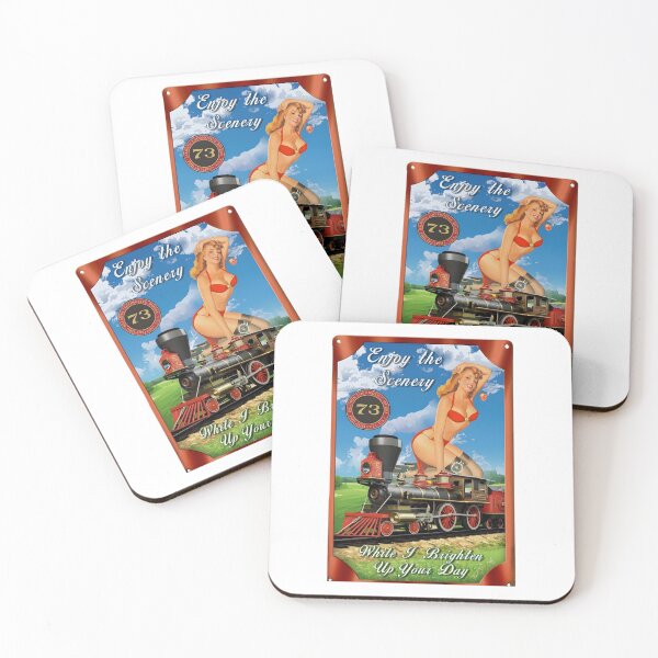 Item preview, Vintage Baldwin Locomotive Pin-Up Girl Steam Train Tin Sign designed and sold by CharlieDesings.