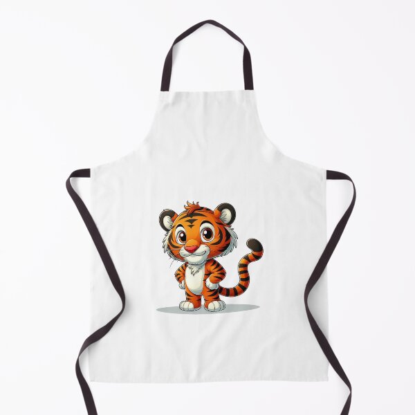 Item preview, Cute cartoon tiger character with a friendly smile and vibrant orange fur, ready for adventure. designed and sold by cave-canvas.
