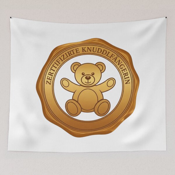 Item preview, Certified Cuddle Catcher Teddy Bear – Funny Mother's Day Gift for Mom | Cute Bear Badge Design designed and sold by CoolContent Factory.