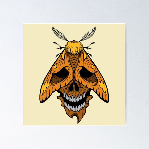 Item preview, Orange moth tattoostyle designed and sold by Pamelarts.