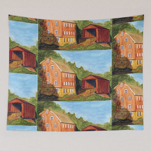 Item preview, Covered Bridge and Farmhouse designed and sold by Marcella Chapman.
