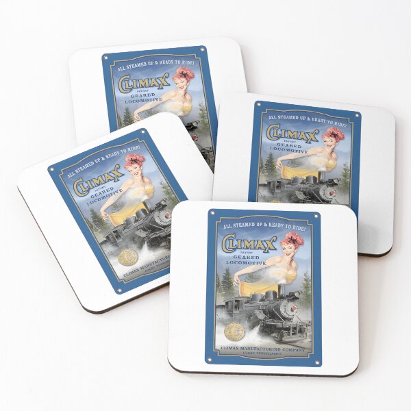 Item preview, Vintage Climax Geared Locomotive Pin-up Tin Sign Illustration designed and sold by CharlieDesings.