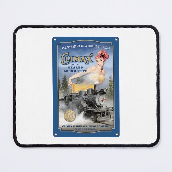 Item preview, Vintage Climax Geared Locomotive Pin-up Tin Sign Illustration designed and sold by CharlieDesings.