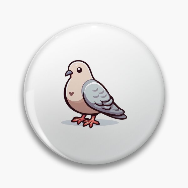 Item preview, Cute cartoon pigeon with a heart-shaped patch on its chest, perfect for kids' illustrations. designed and sold by cave-canvas.