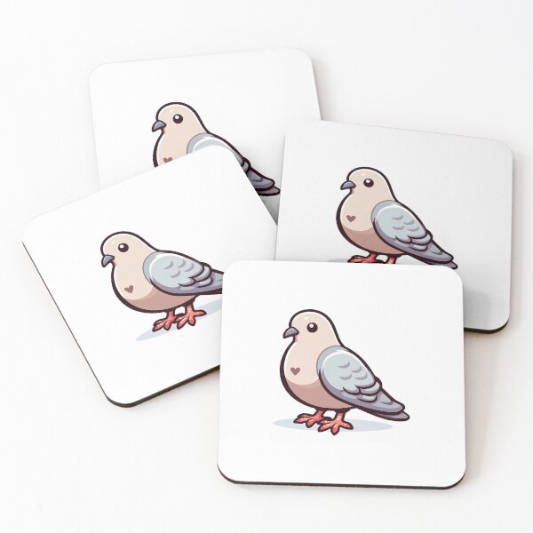 Item preview, Cute cartoon pigeon with a heart-shaped patch on its chest, perfect for kids' illustrations. designed and sold by cave-canvas.