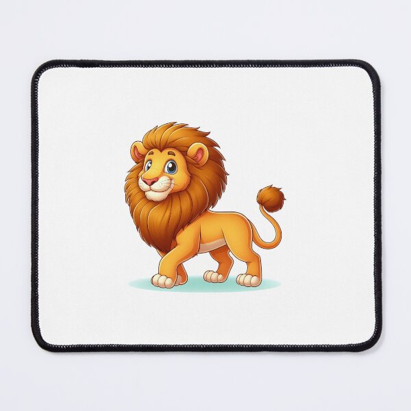 Item preview, A playful cartoon lion with a big mane, standing confidently with a cheerful expression. designed and sold by cave-canvas.