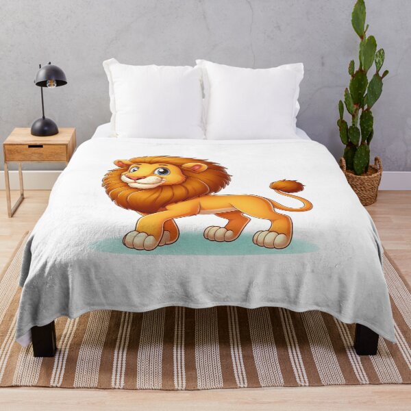 Item preview, A playful cartoon lion with a big mane, standing confidently with a cheerful expression. designed and sold by cave-canvas.