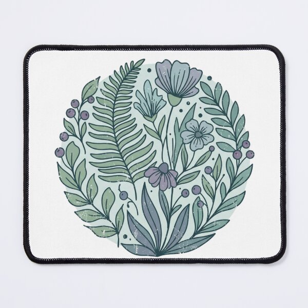 Item preview, Whimsical Botanical Illustration in Muted Greens and Purples designed and sold by okay-so.