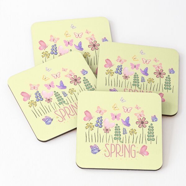 Artikelvorschau, Spring Flowers and Butterflies - Cute Pastel Floral Spring Design. entworfen und verkauft von LunaPrintCo.