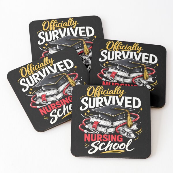 Item preview, Officially Survived Nursing School – Funny Nurse Graduation Shirt designed and sold by Line-Mood1⭐️⭐️⭐️⭐️⭐️.
