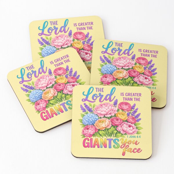 Item preview, The Lord Is Greater Than the Giants You Face Floral Christian Design designed and sold by SezzyDesigns.