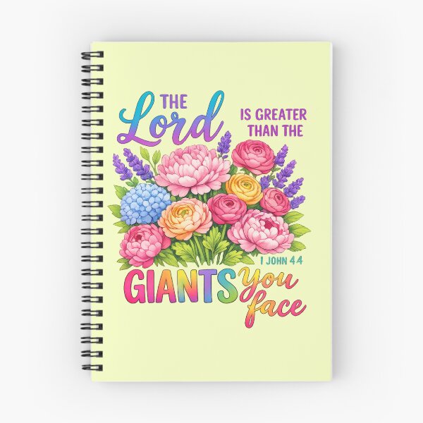 Item preview, The Lord Is Greater Than the Giants You Face Floral Christian Design designed and sold by SezzyDesigns.