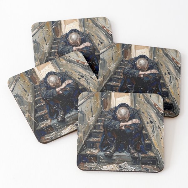 Item preview, Lonely Staircase Reflection Dark Emotional Artwork designed and sold by Meteor Destroyer.