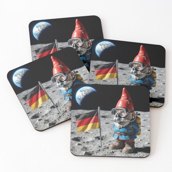 Item preview, Gnome Plants German Flag on the Moon designed and sold by Tridentulus.