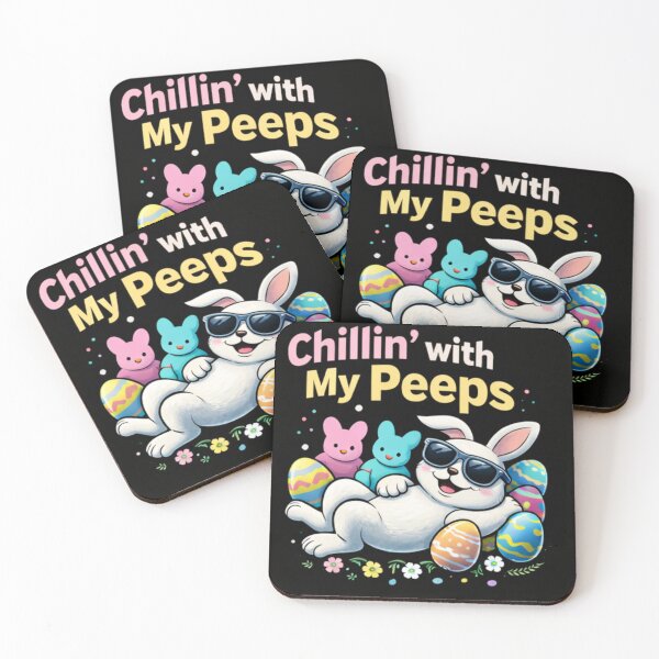 Item preview, Chillin With My Peeps Funny Easter Bunny Cute Easter Design designed and sold by bloomandbeads.eu.
