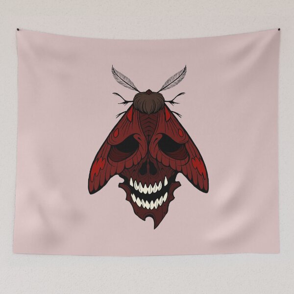 Item preview, Red moth tattoostyle designed and sold by Pamelarts.