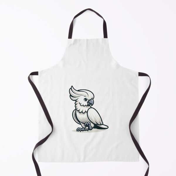 Item preview, A cute cartoon-style white cockatoo with a prominent crest and bright eyes. designed and sold by cave-canvas.