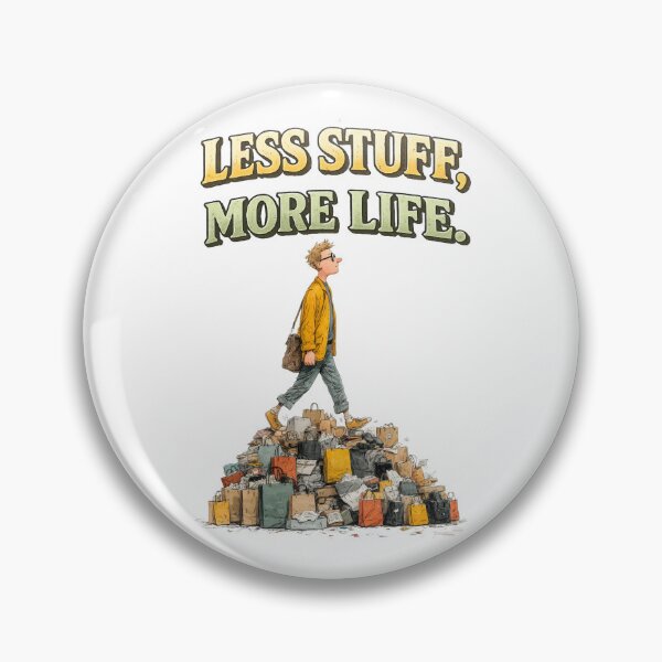 Item preview, Less Stuff More Life Minimalist Quote designed and sold by rocknrollstyles.