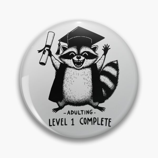 Item preview, Funny Raccoon Graduation Adulting Level 1 Complete Achievement designed and sold by Testarossi Designs.