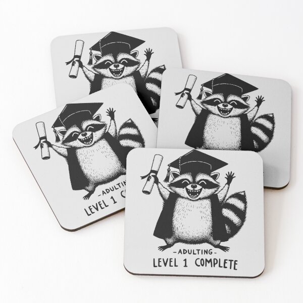 Item preview, Funny Raccoon Graduation Adulting Level 1 Complete Achievement designed and sold by Testarossi Designs.