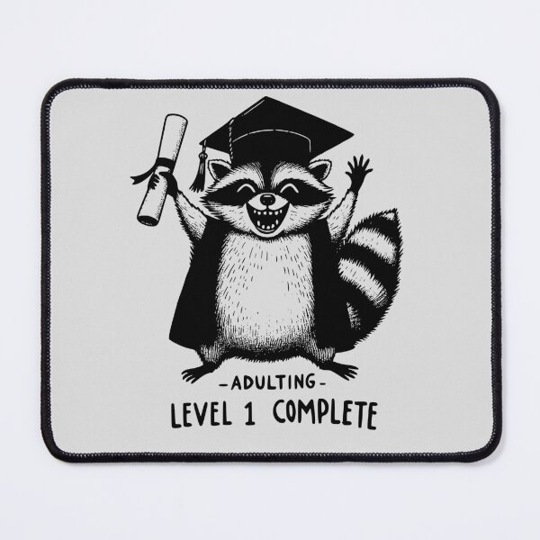 Item preview, Funny Raccoon Graduation Adulting Level 1 Complete Achievement designed and sold by Testarossi Designs.
