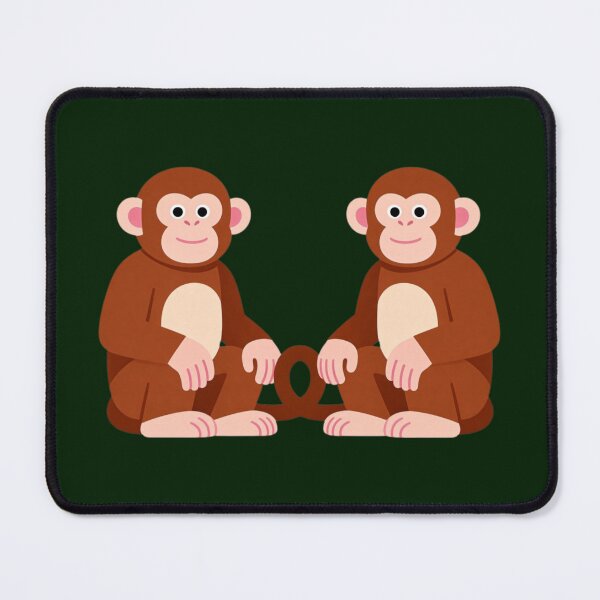 Item preview, Eternal Bond Monkey Friends - Cute Heart Tail Friendship & Love Illustration designed and sold by Yasmine Mohammed.