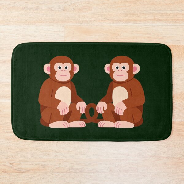 Item preview, Eternal Bond Monkey Friends - Cute Heart Tail Friendship & Love Illustration designed and sold by Yasmine Mohammed.