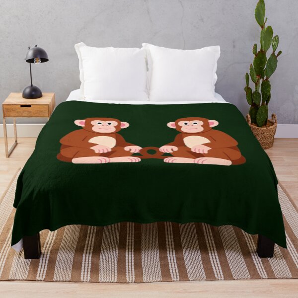 Item preview, Eternal Bond Monkey Friends - Cute Heart Tail Friendship & Love Illustration designed and sold by Yasmine Mohammed.
