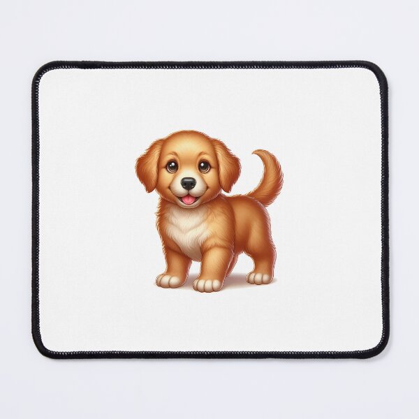 Item preview, Adorable golden puppy smiling happily, showcasing its playful and friendly nature. designed and sold by cave-canvas.