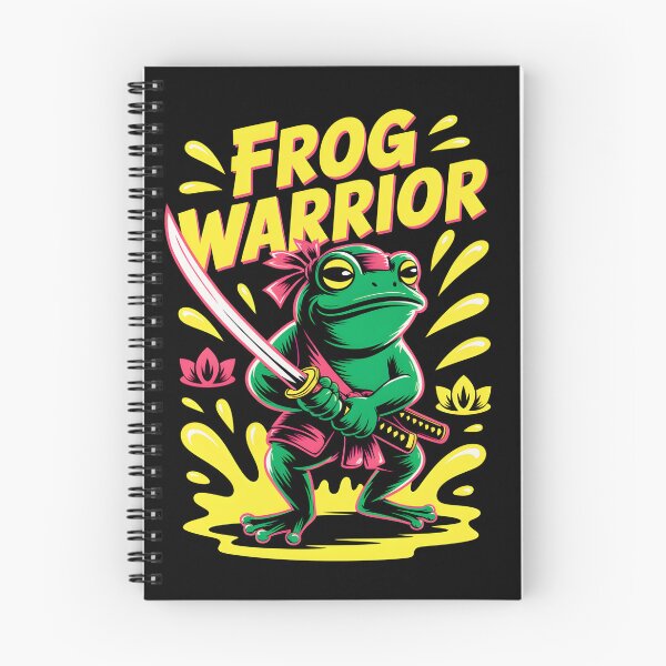 Item preview, Frog Warrior Samurai Cartoon Frog Sword Funny Amphibian Fighter Design designed and sold by designleon19.