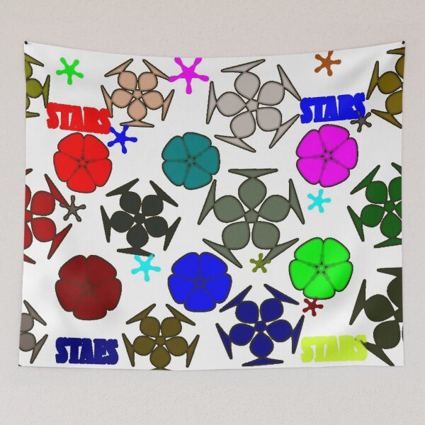 Item preview, seamless pattern with colorful flower and stars designed and sold by sadeek1021953Ss.