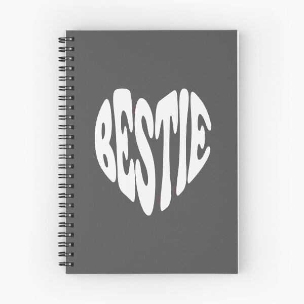 Item preview, Bestie White Heart Wavy Typography designed and sold by WAMTEES.